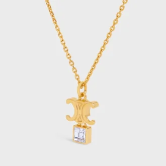 Collier Triomphe Twinkle en strass et laiton avec finition dorée