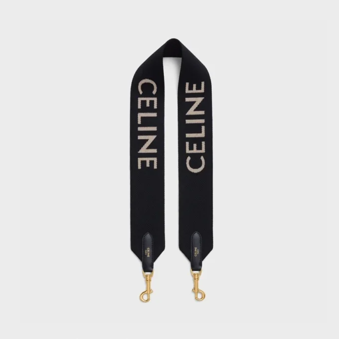 Courte bandoulière en laine avec jacquard CELINE Courte bandoulière en laine avec jacquard CELINE