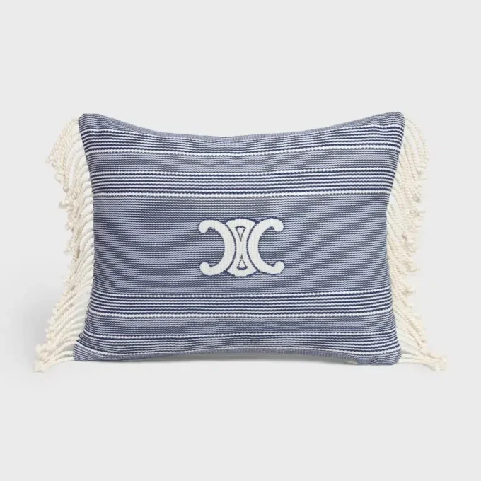 Coussin Triomphe en coton rayé Coussin Triomphe en coton rayé