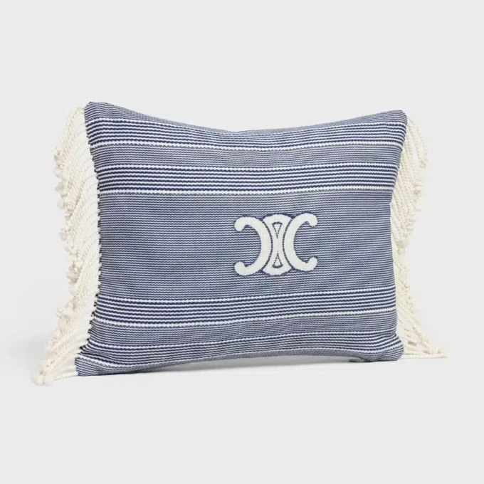 Coussin Triomphe en coton rayé Coussin Triomphe en coton rayé