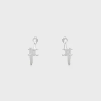 Créoles asymétriques Triomphe en laiton avec finition rhodiée Créoles asymétriques Triomphe en laiton avec finition rhodiée