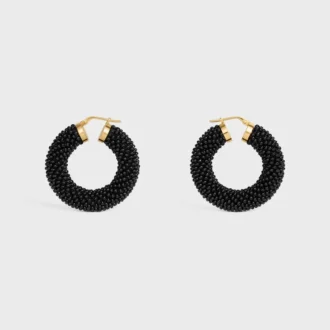 Créoles CELINE Dafila en perles de verre et laiton avec finition dorée Créoles CELINE Dafila en perles de verre et laiton avec finition dorée