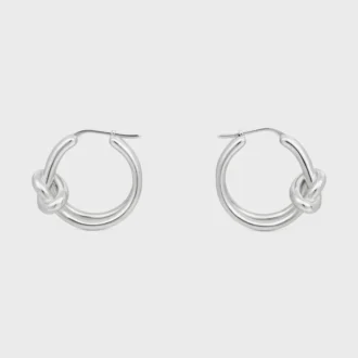 Créoles doubles Knot en laiton avec finition rhodiée