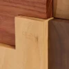 Cube Puzzle en bois et étui en cuir de veau naturel Cube Puzzle en bois et étui en cuir de veau naturel