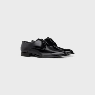 Derby CELINE Tuxedo en cuir de taureau verni