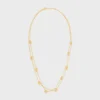 Double collier Triomphe Pearl en laiton avec finition dorée et perles en résine