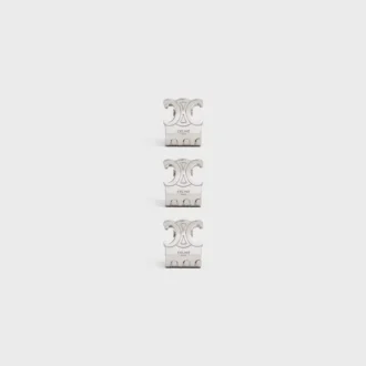 Ensemble CELINE de 3 mini-pinces à cheveux en laiton avec finition rhodiée et acier