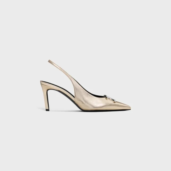 Escarpins à bride arrière CELINE Alma Triomphe en cuir de veau laminé