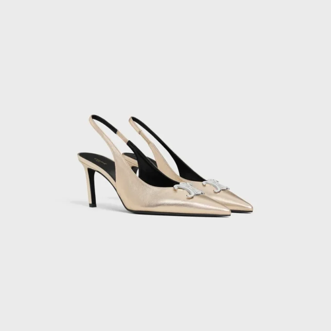 Escarpins à bride arrière CELINE Alma Triomphe en cuir de veau laminé