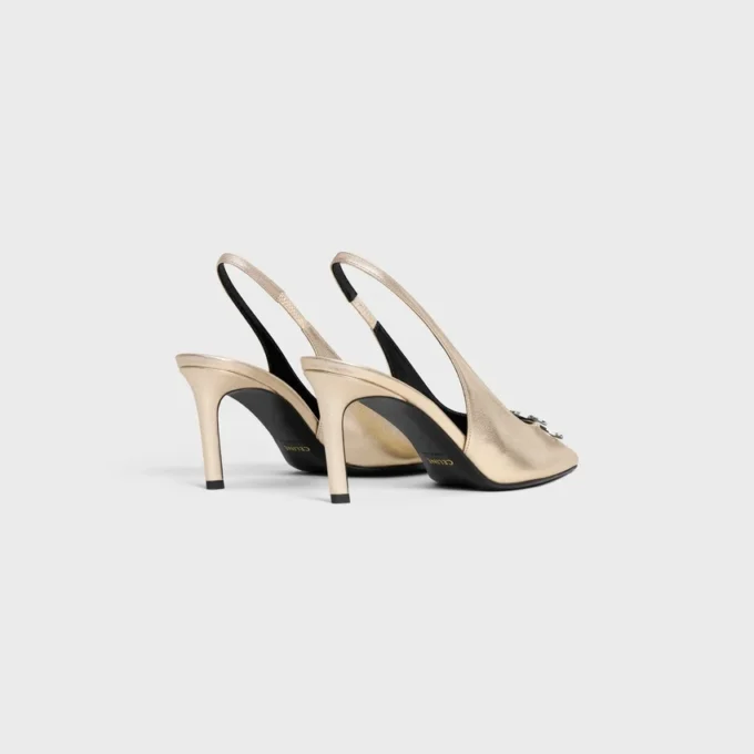 Escarpins à bride arrière CELINE Alma Triomphe en cuir de veau laminé