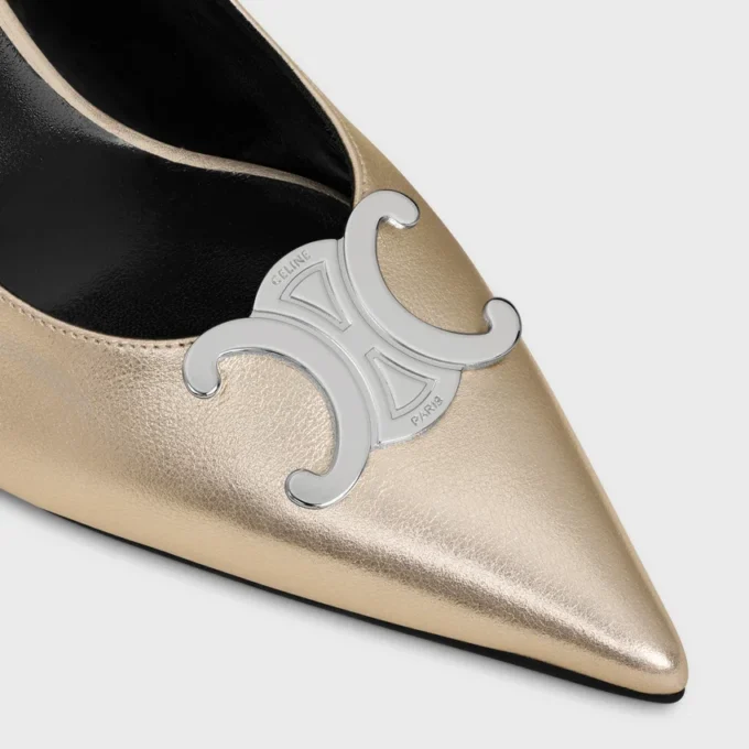 Escarpins à bride arrière CELINE Alma Triomphe en cuir de veau laminé