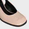 Escarpins à bride arrière CELINE Lily Triomphe perforés en cuir de veau verni