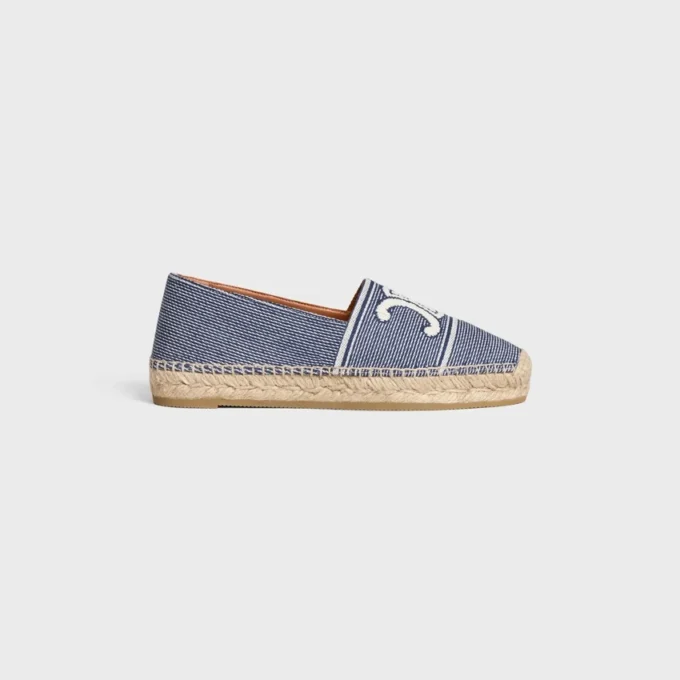Espadrilles CELINE en textile rayé avec motif Triomphe