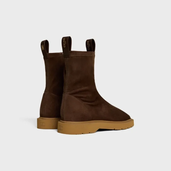 Flow – Bottines zippées en cuir d&rsquo;agneau suédé extensible