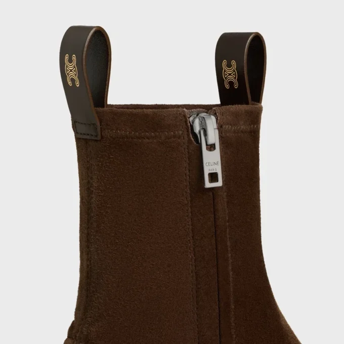 Flow – Bottines zippées en cuir d&rsquo;agneau suédé extensible