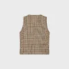 Gilet croisé en laine à motif pied-de-poule