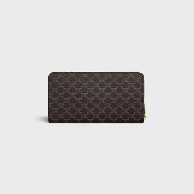 Grand portefeuille zippé en Triomphe Canvas