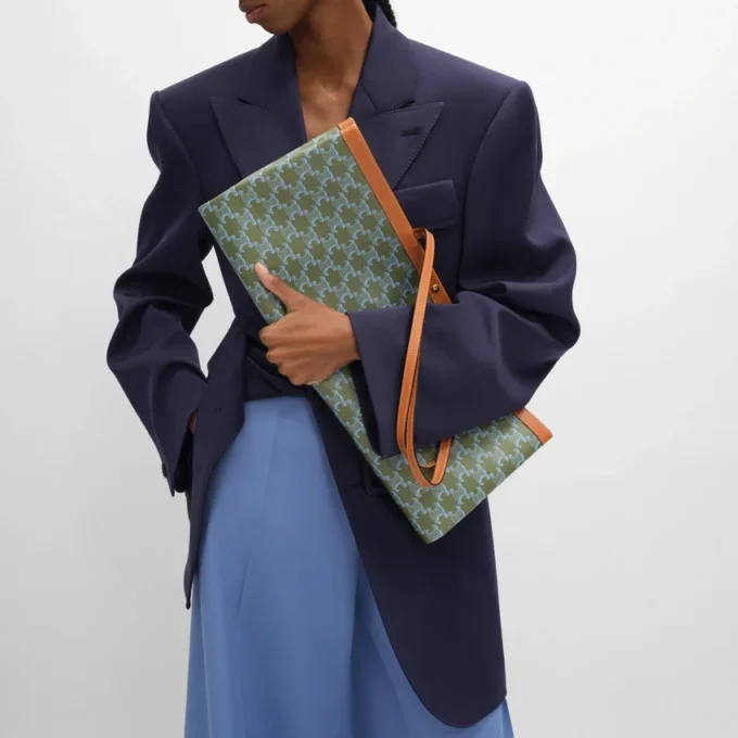 Grand sac cabas plat en Triomphe Canvas