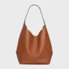 Grand sac Hobo en cuir de veau naturel souple