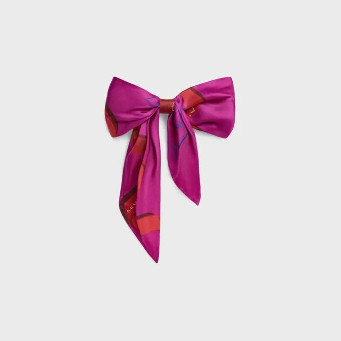 Grande barrette à cheveux CELINE en soie et acier