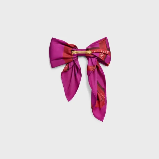 Grande barrette à cheveux CELINE en soie et acier