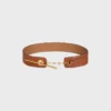 Grande ceinture CELINE à disque de 50 mm en cuir de veau naturel souple