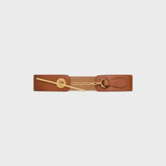 Grande ceinture CELINE à disque de 50 mm en cuir de veau naturel souple Grande ceinture CELINE à disque de 50 mm en cuir de veau naturel souple