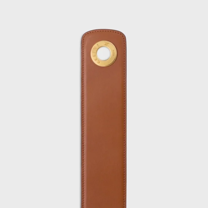 Grande ceinture CELINE à disque de 50 mm en cuir de veau naturel souple
