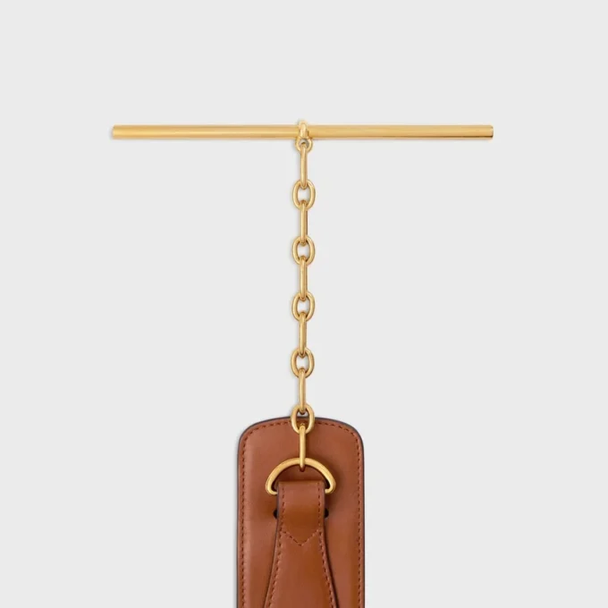 Grande ceinture CELINE à disque de 50 mm en cuir de veau naturel souple