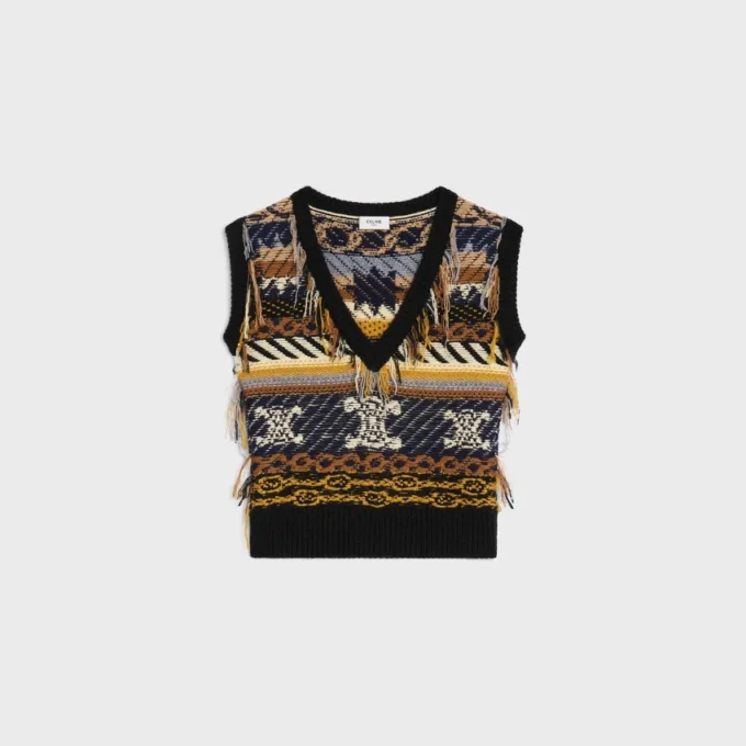 Haut en cachemire jacquard