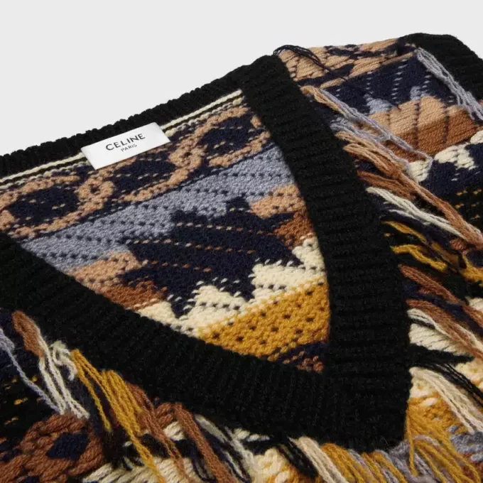Haut en cachemire jacquard
