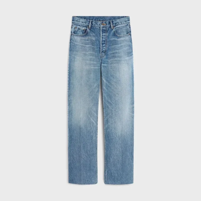 Jean boyfriend 001 en denim de coton Jean boyfriend 001 en denim de coton