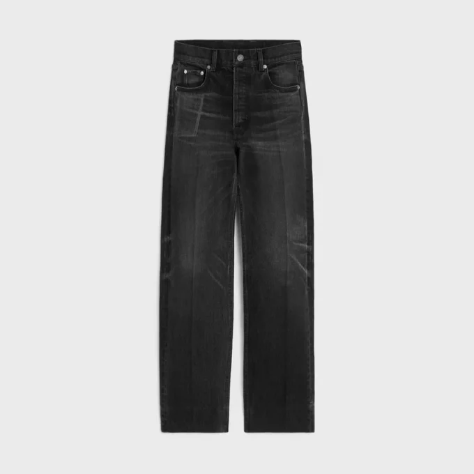 Jean boyfriend 001 en denim de coton Jean boyfriend 001 en denim de coton