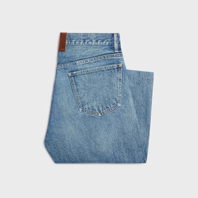 Jean boyfriend 001 en denim de coton Jean boyfriend 001 en denim de coton