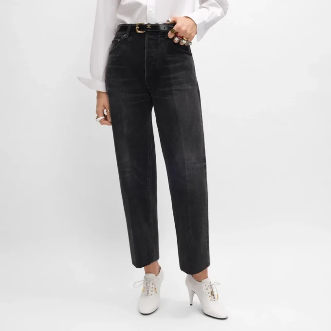Jean boyfriend 001 en denim de coton Jean boyfriend 001 en denim de coton
