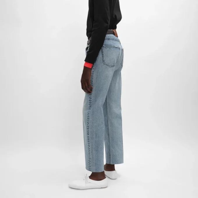 Jean boyfriend 001 en denim de coton Jean boyfriend 001 en denim de coton
