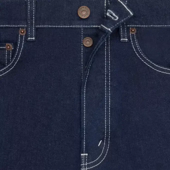 Jean boyfriend 001 en denim de coton Jean boyfriend 001 en denim de coton