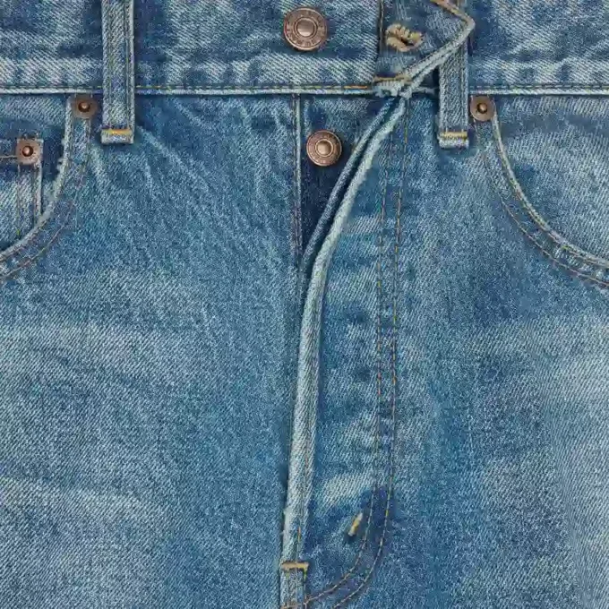 Jean boyfriend 001 en denim de coton Jean boyfriend 001 en denim de coton