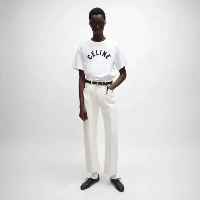 Jean boyfriend 001 en denim de coton Jean boyfriend 001 en denim de coton