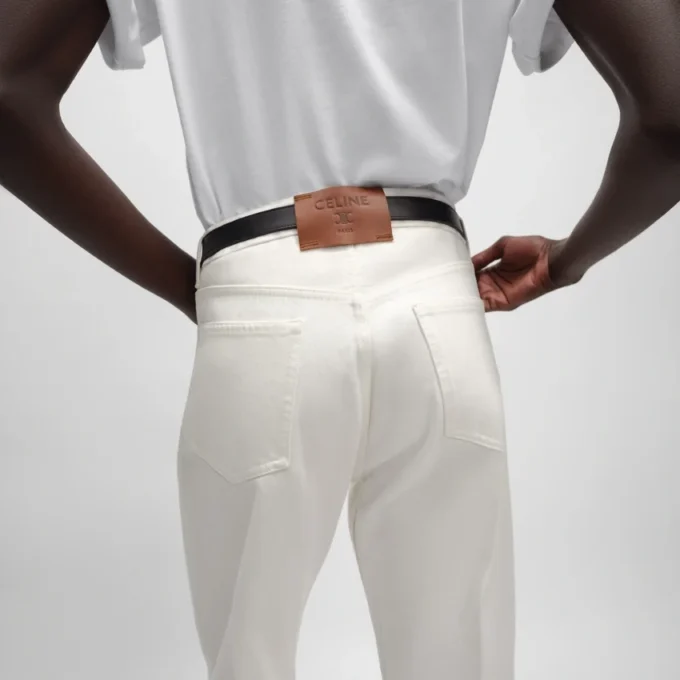 Jean boyfriend 001 en denim de coton Jean boyfriend 001 en denim de coton