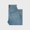 Jean boyfriend brodé 001 en denim de coton Jean boyfriend brodé 001 en denim de coton