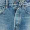 Jean boyfriend brodé 001 en denim de coton Jean boyfriend brodé 001 en denim de coton