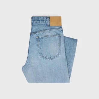 Jean Jolene en denim délavé bleu doré