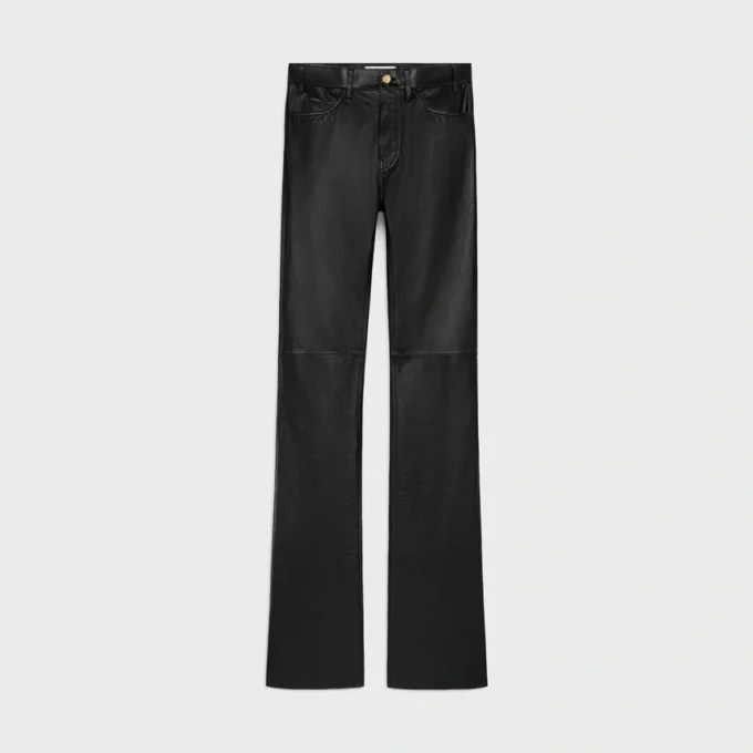 Jean Lulu en cuir d&rsquo;agneau souple