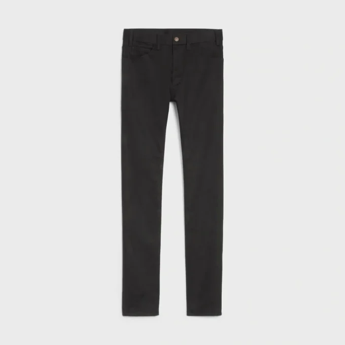 Jean skinny en denim noir pur vintage