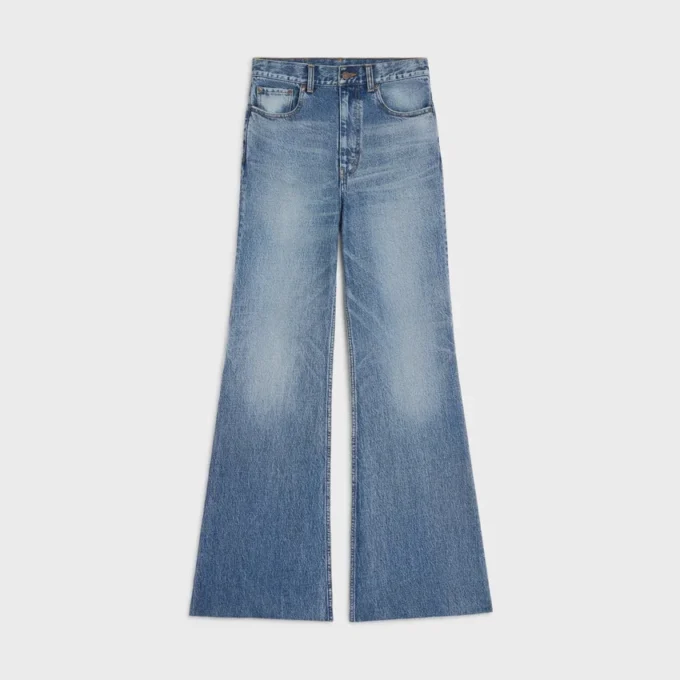 Jean évasé 001 en denim de coton