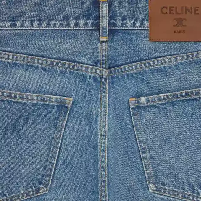 Jean évasé 001 en denim de coton