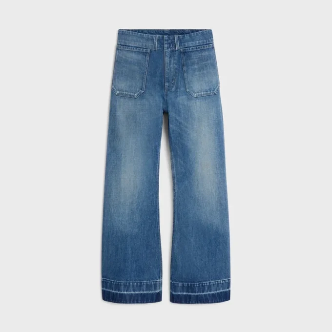 Jean évasé 002 en denim de coton léger