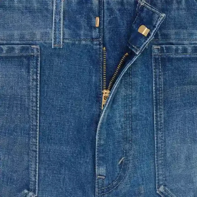 Jean évasé 002 en denim de coton léger