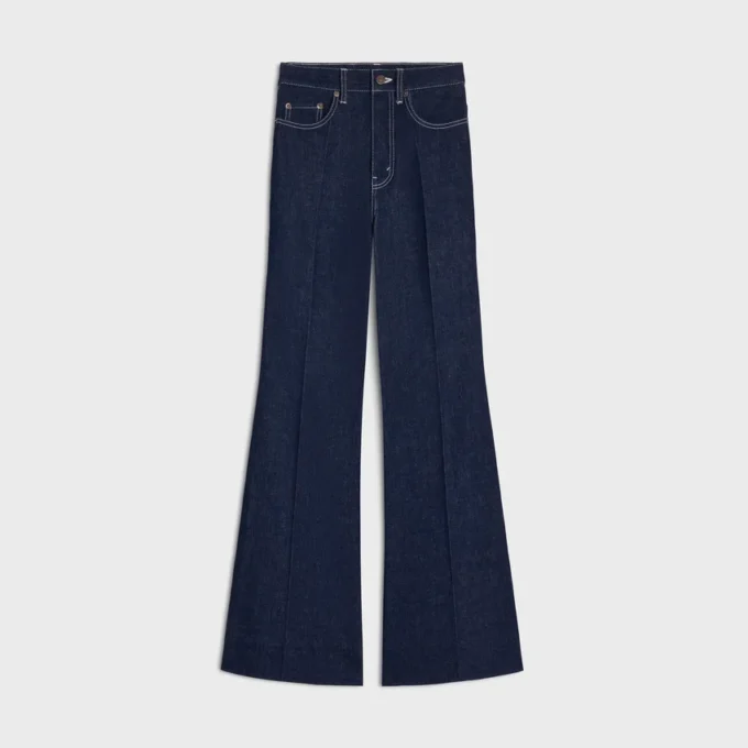 Jean évasé 003 en denim indigo léger